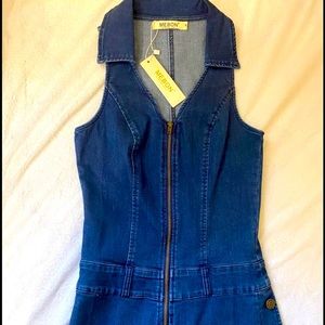 NWT Mebon Jean Short Romper - Small